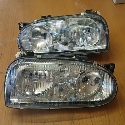 Golf 4 to fit Golf 3 Headlight Chrome (3 Pin) PAIR