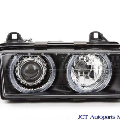 E36 Headlamp Black Angel eye PAIR