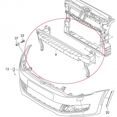 Polo 6 front bumper reinforcement