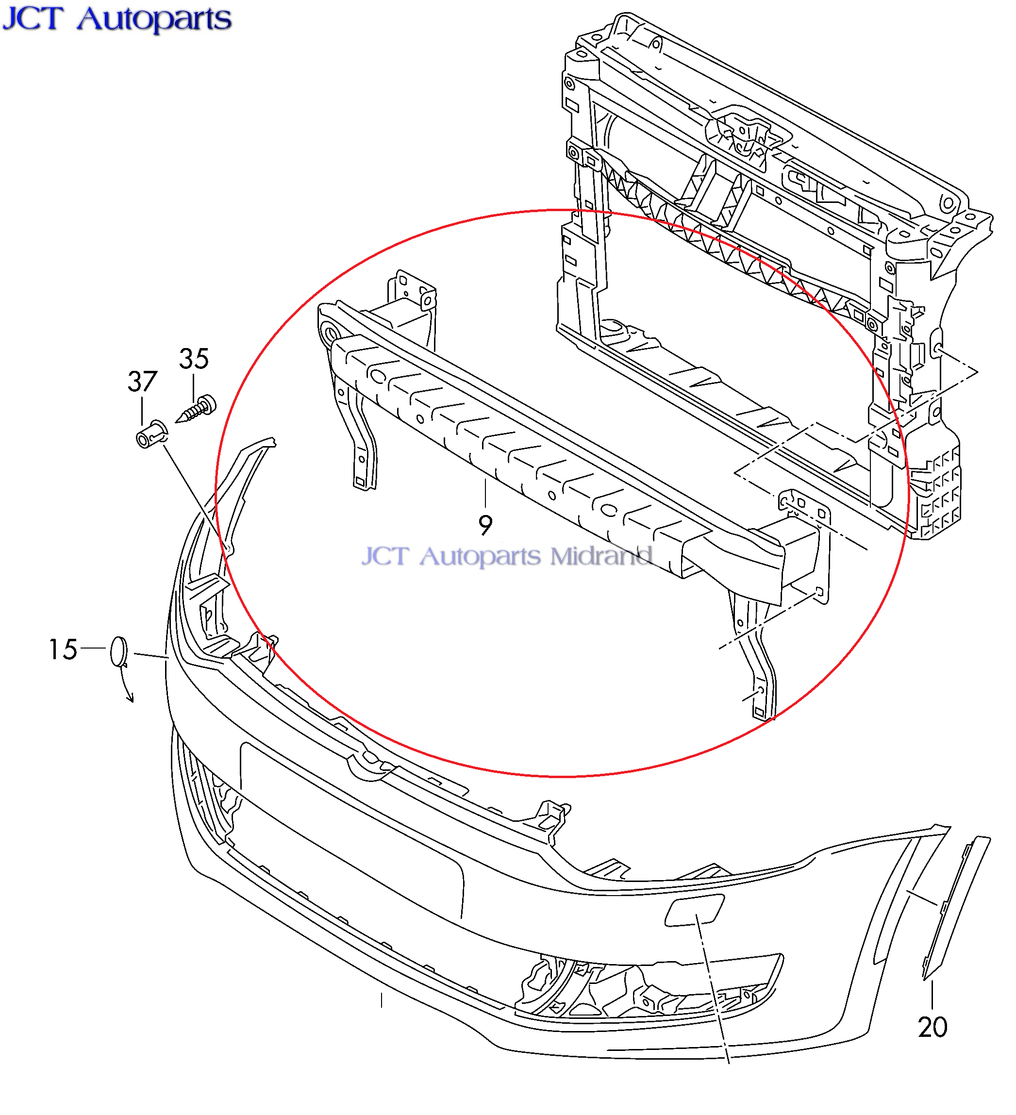 Polo 6 front bumper reinforcement